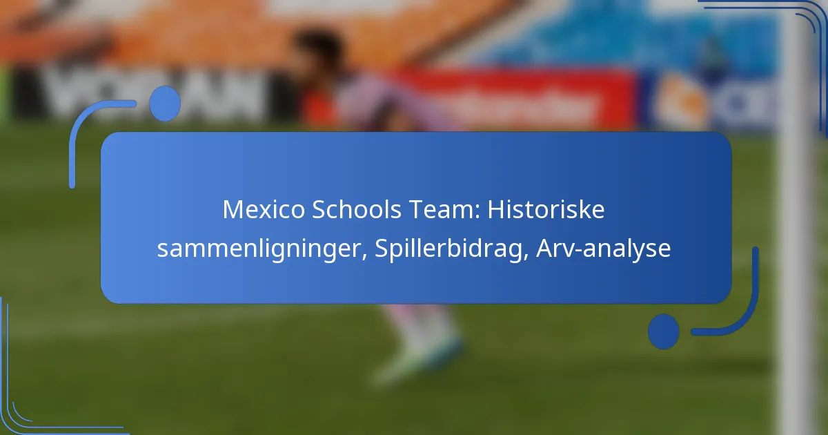 Mexico Schools Team: Historiske sammenligninger, Spillerbidrag, Arv-analyse