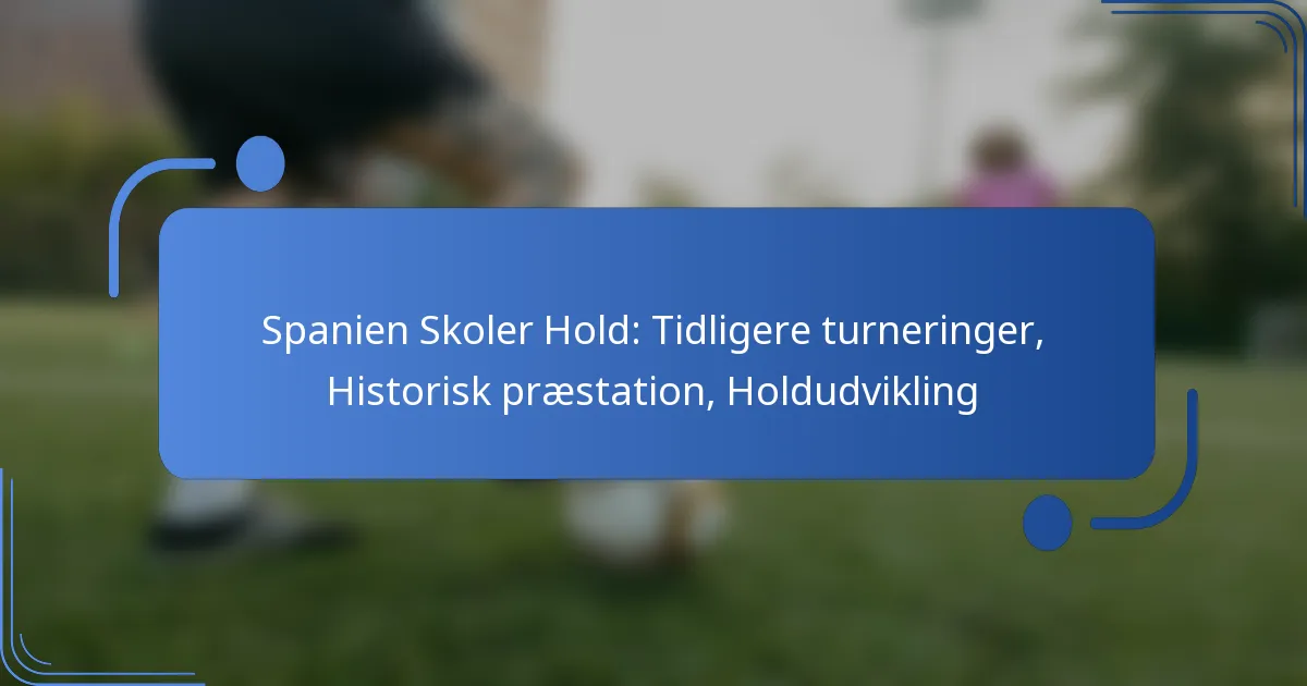 Spanien Skoler Hold: Tidligere turneringer, Historisk præstation, Holdudvikling
