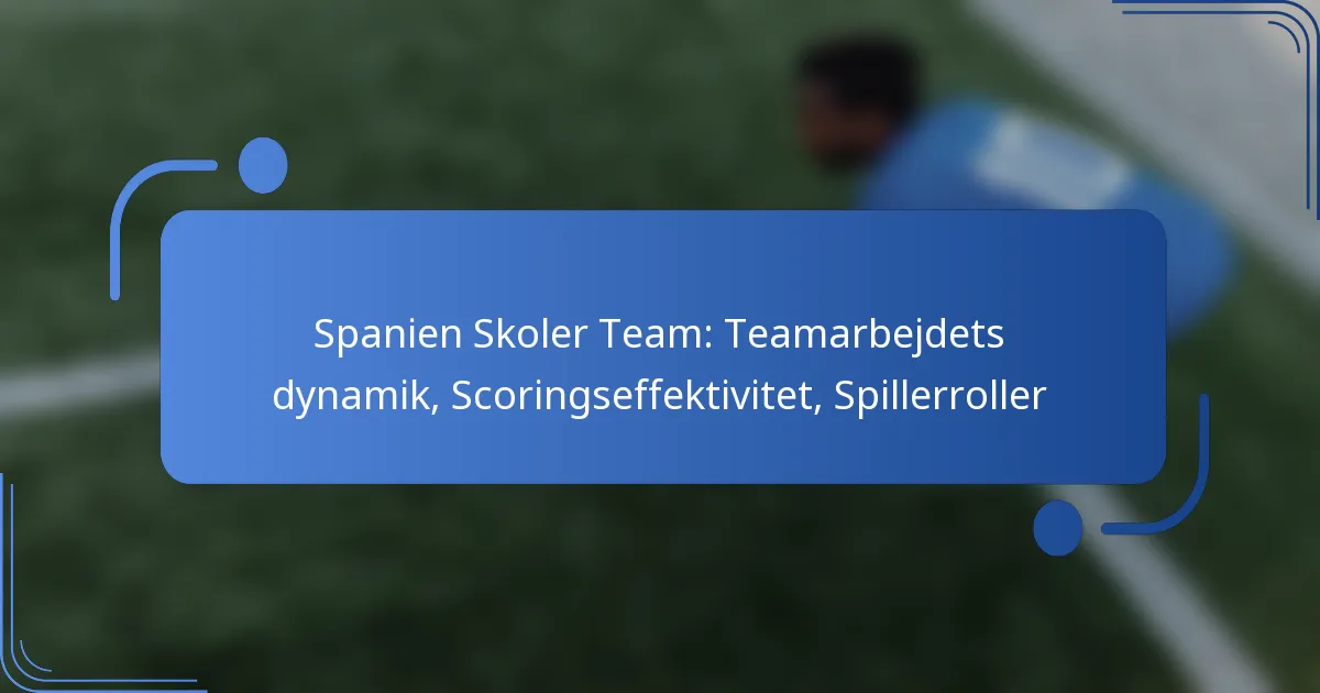 Spanien Skoler Team: Teamarbejdets dynamik, Scoringseffektivitet, Spillerroller