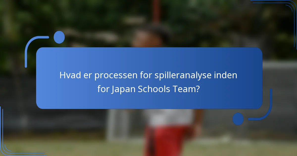 Hvad er processen for spilleranalyse inden for Japan Schools Team?