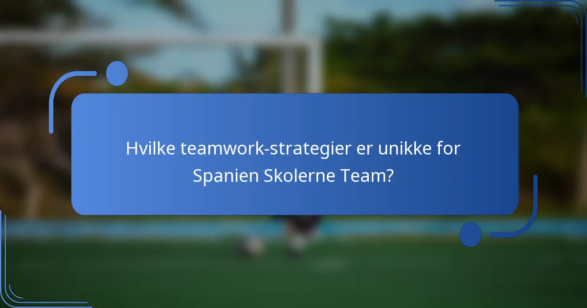 Hvilke teamwork-strategier er unikke for Spanien Skolerne Team?