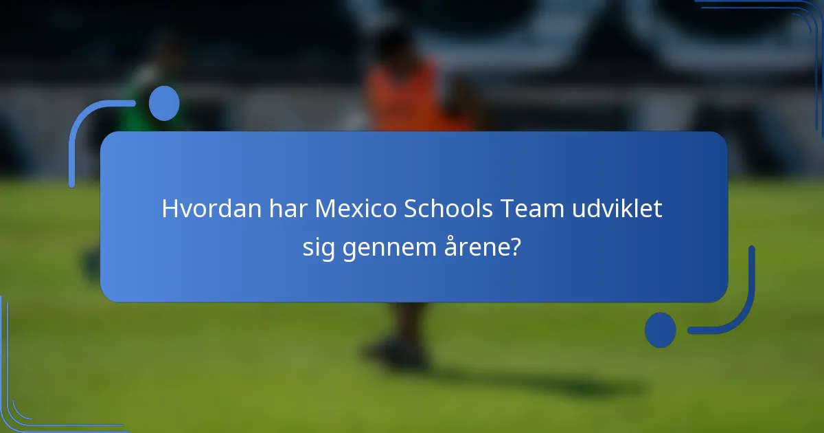 Hvordan har Mexico Schools Team udviklet sig gennem årene?