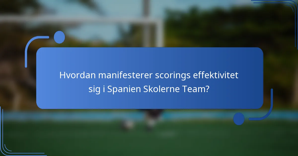 Hvordan manifesterer scorings effektivitet sig i Spanien Skolerne Team?