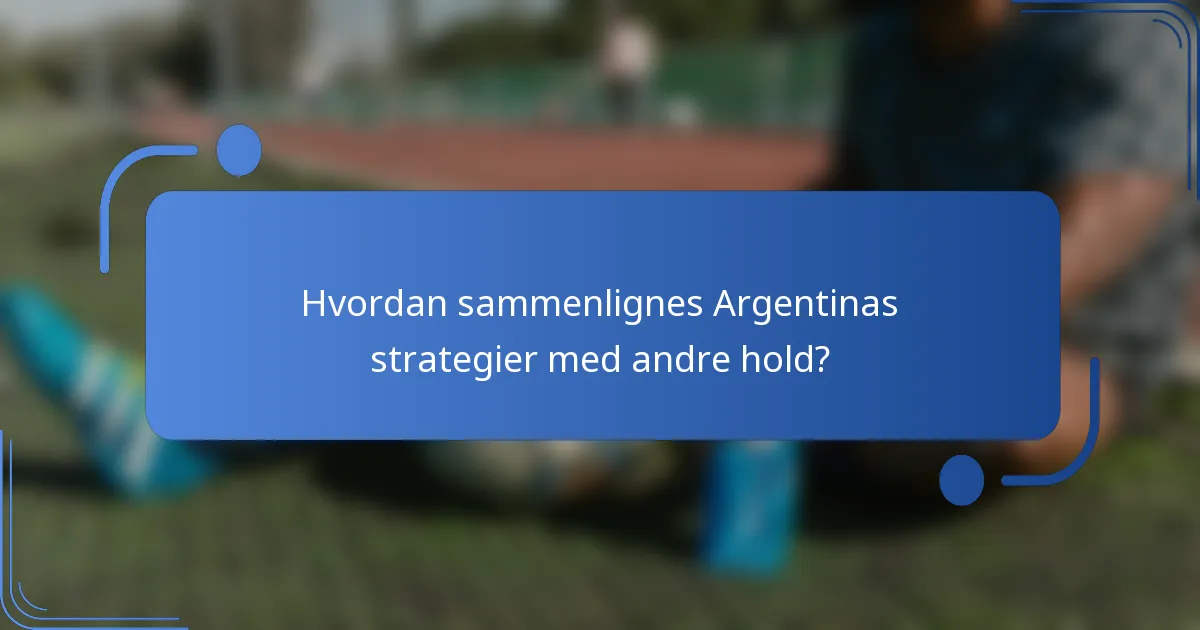 Hvordan sammenlignes Argentinas strategier med andre hold?